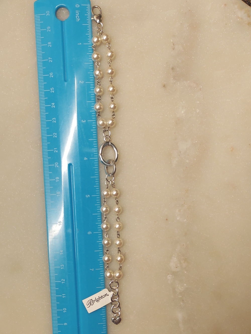 NEW! Brighton Victoria Charm Bracelet Silver/Pearls With Charm Loop JF6040 - Picture 5 of 15